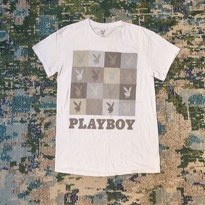 PLAYBOY White Multicolor Graphic Tee
